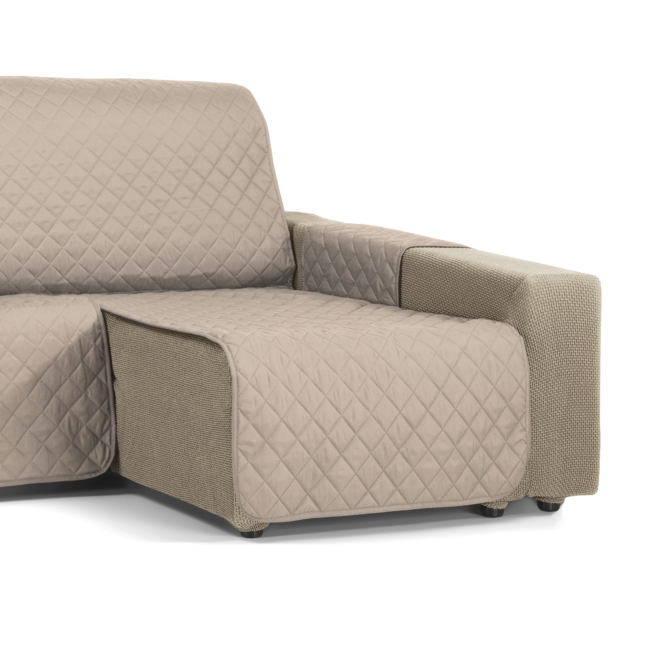 Funda Cubre Protector Sofá Chaise Longue Derecho e Izquierdo - Modelo Nina Reversible - Chaise Longue Izquierdo y Derecha - Fabricado en España - S&T Sofa Covers