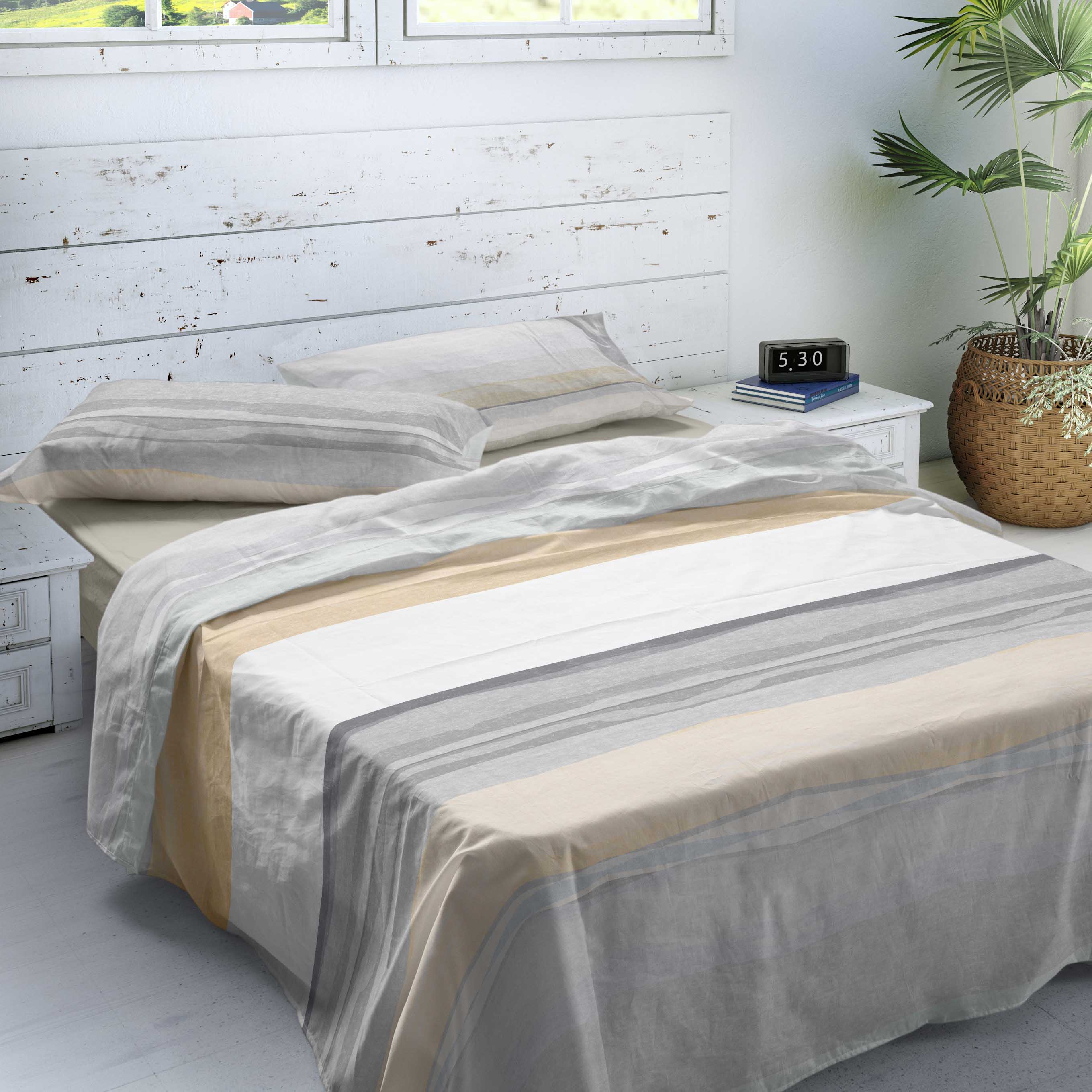 NATURALS - Juego de Sábanas Estampadas 3/4 Piezas Otoño Invierno - 7 Modelos Diferentes - Incluye Sábana Bajera + 1/2 Fundas de Almohada - Algodón Franela Extra Suave - Cama 90/105/135/150/180