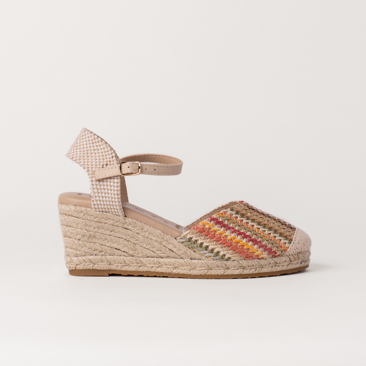 Mysoft 25M117 Alpargatas con cuña de mujer tejido multicolor