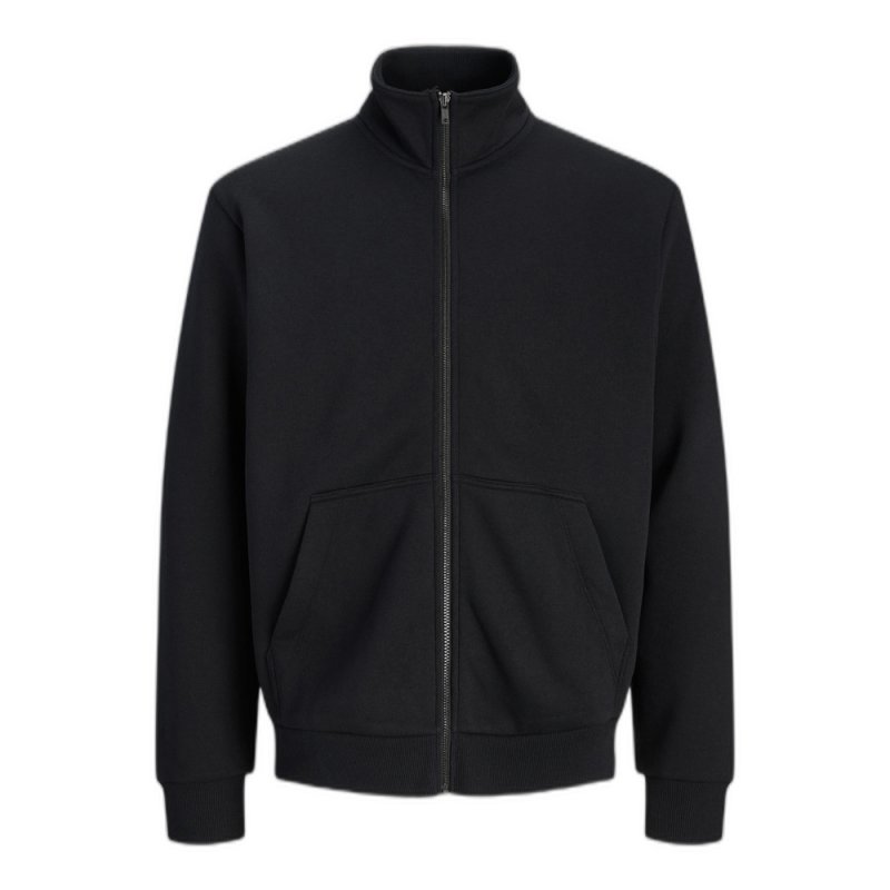 Chaqueta Chándal Cremallera Jack&Jones Hombre Negra | Cuello Alto