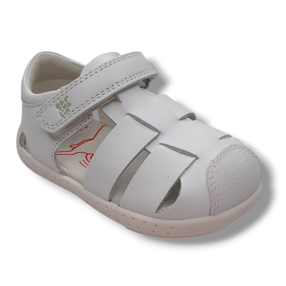 Garvalin Sandalia Cerrada Niño 252326-E050 BLANCO calzado niños Primeros Pasos Respetuoso Garvalín Summer ROYALE CORDONETS