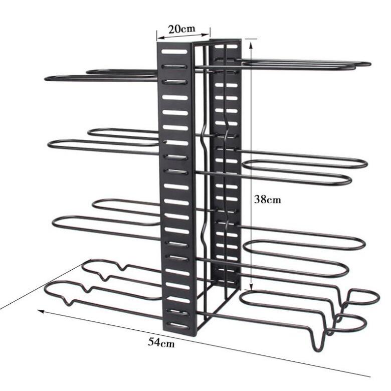 SOPORTE Estante de almacenamiento ollas sarten , tapa de olla y sartén de 5 -8 niveles, organizador de utensilios de cocina, accesorios de armario