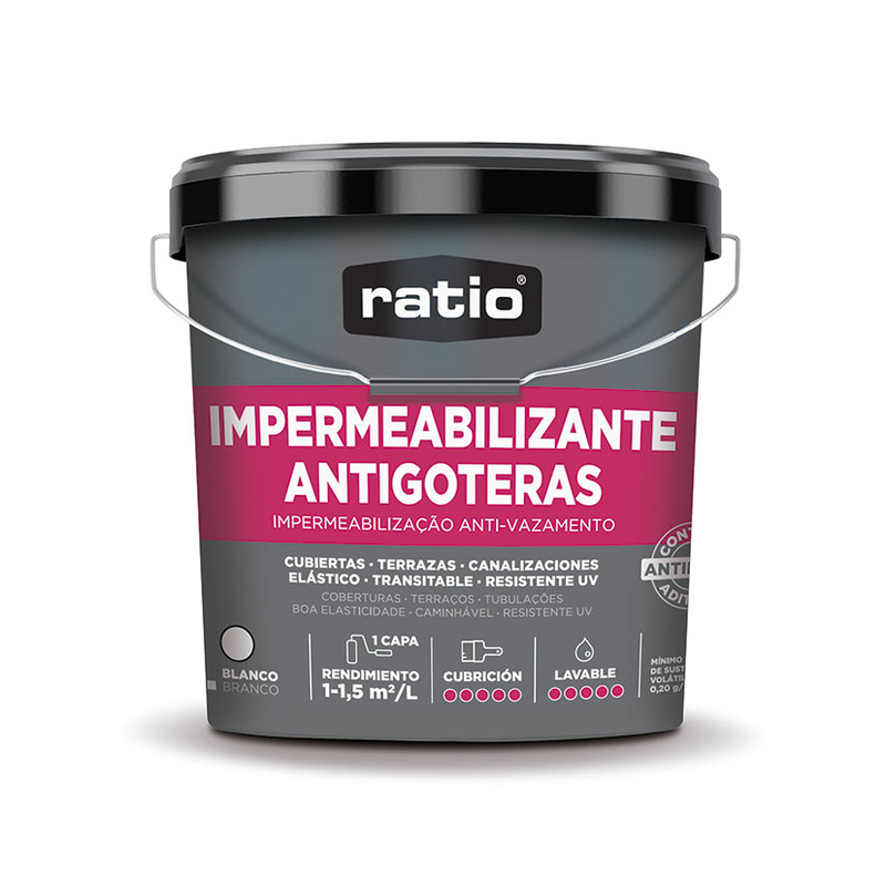 RATIO 51Q156 - Impermeabilizante antigoteras rojo 15L