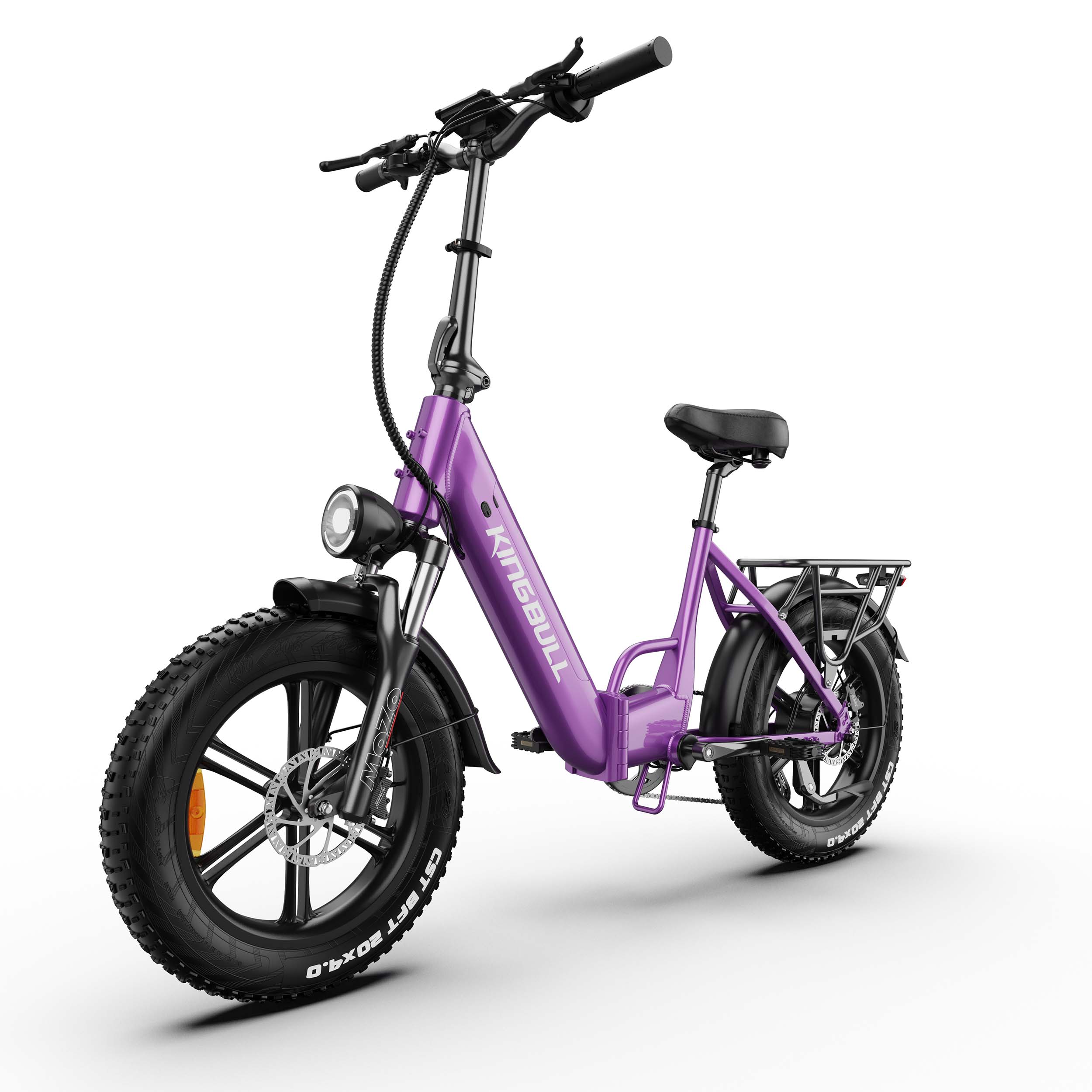 KINGBULL Literide 2.0, Foldable Electric Bicycle, 250W motor, 48V 13.5Ah removable battery, max 25km/h, max range 130km, 7-Speed, 20"x4.0"All-Terrain, Smart Display, hydraulic brakes, front fork suspension, purple