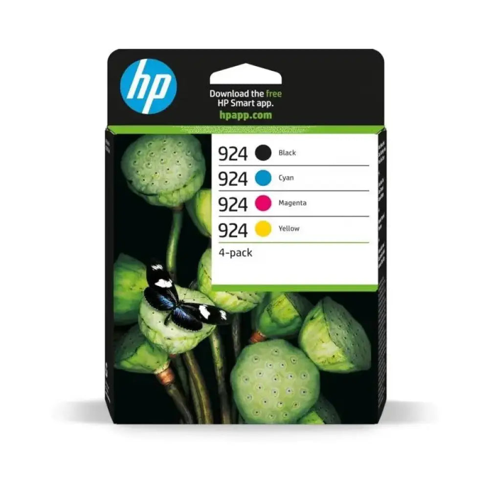 HP - Cartuchos de tinta originales multipack 924 para impresoras OfficeJet Pro 8120e, 8130e, 8135e y 8134, 4 unidades, rendimiento hasta 500 páginas
