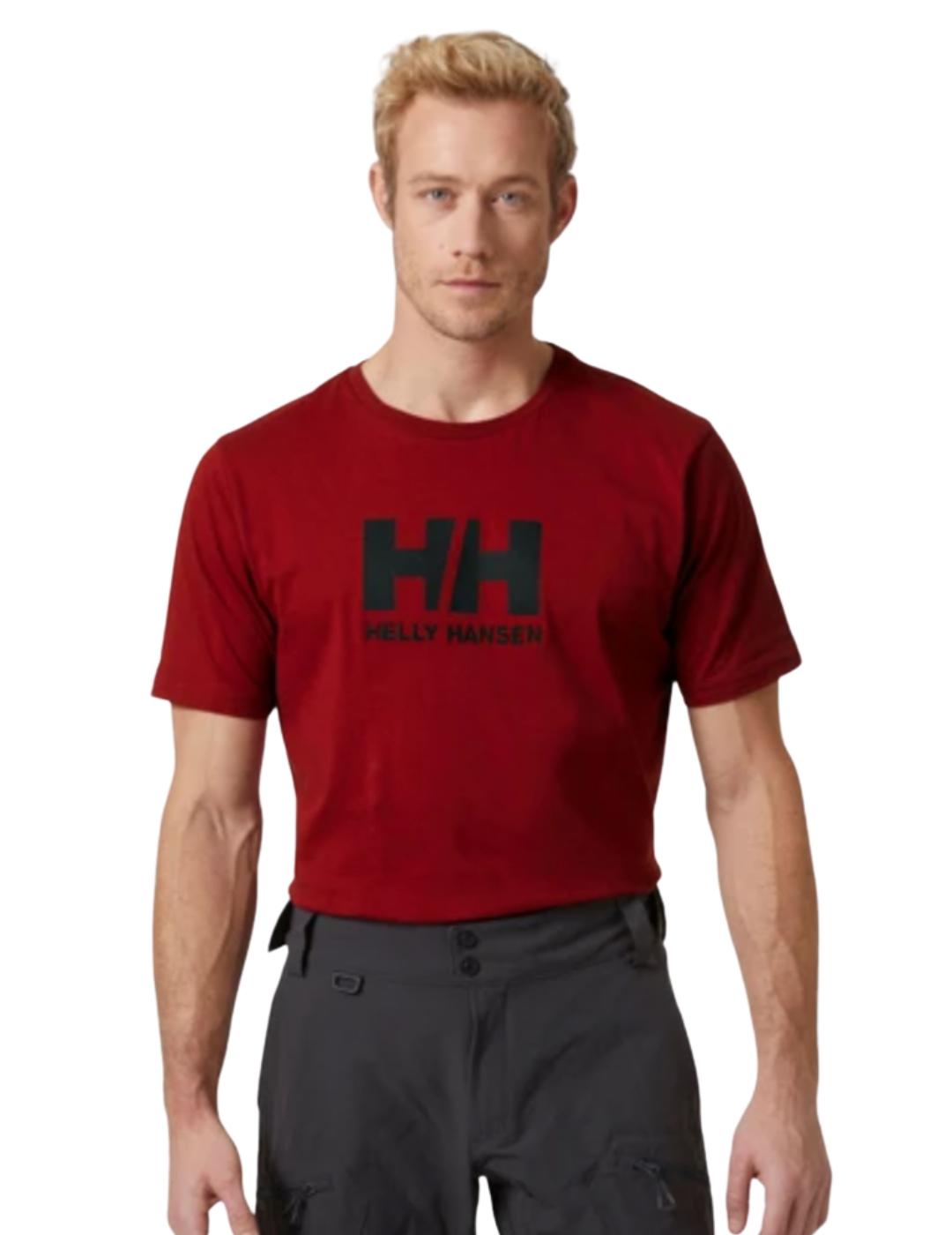 Camiseta HH Logo Granate para Hombre - Manga Corta y Corte Clásico