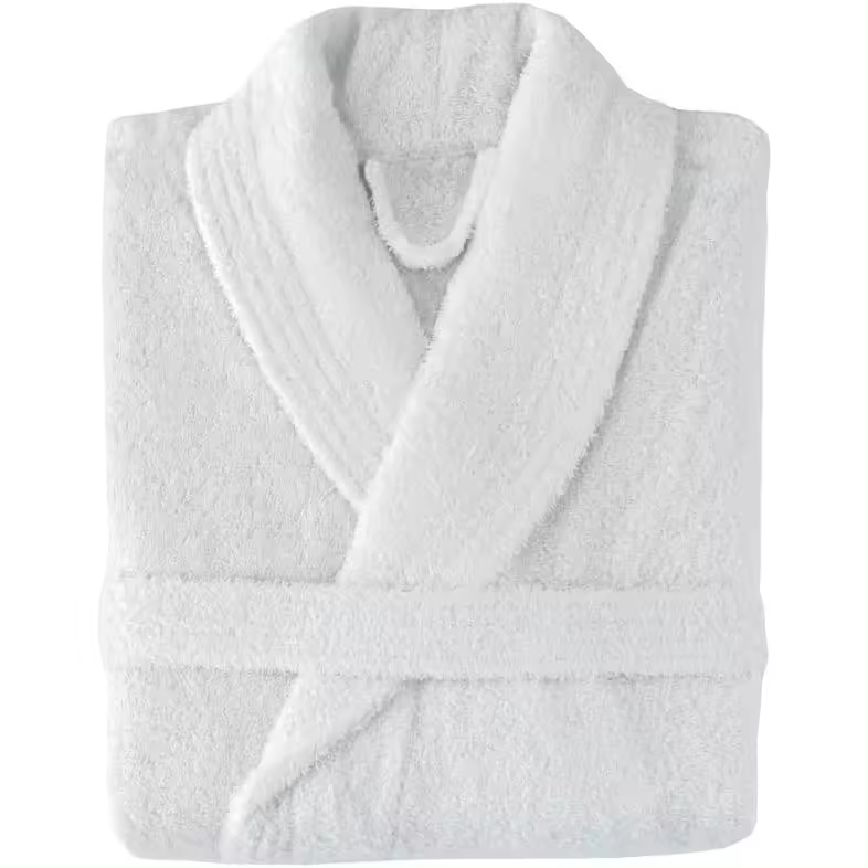 Albornoz de baño de Algodón cardado sin capucha. 100% Algodón premium Densidad 380gr. Disponible en varios colores. Tejido ultra suave y absorbente. Tamaños  M, L, XL y XXL