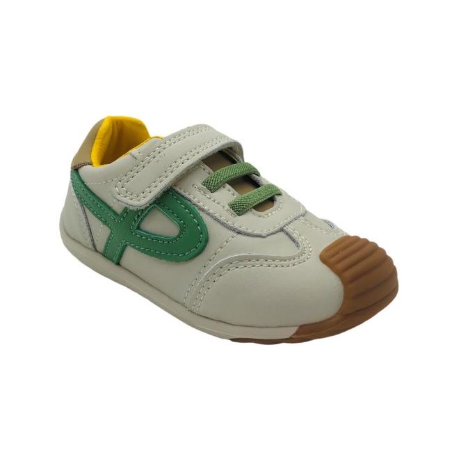 Zapatillas Barefoot Bebé Pablosky Zico 078730 Blancas: Flexibles, Piel Natural, Suela Antideslizante, Cierre Adherente