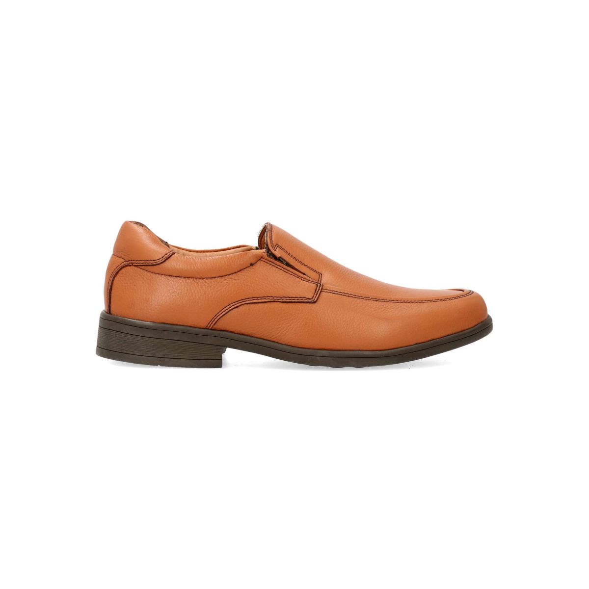 Vanessa Calzados - Mocasines hombre VANESSA de piel natural con elástico lateral, suela de goma ligera y plantilla acolchada, color cuero