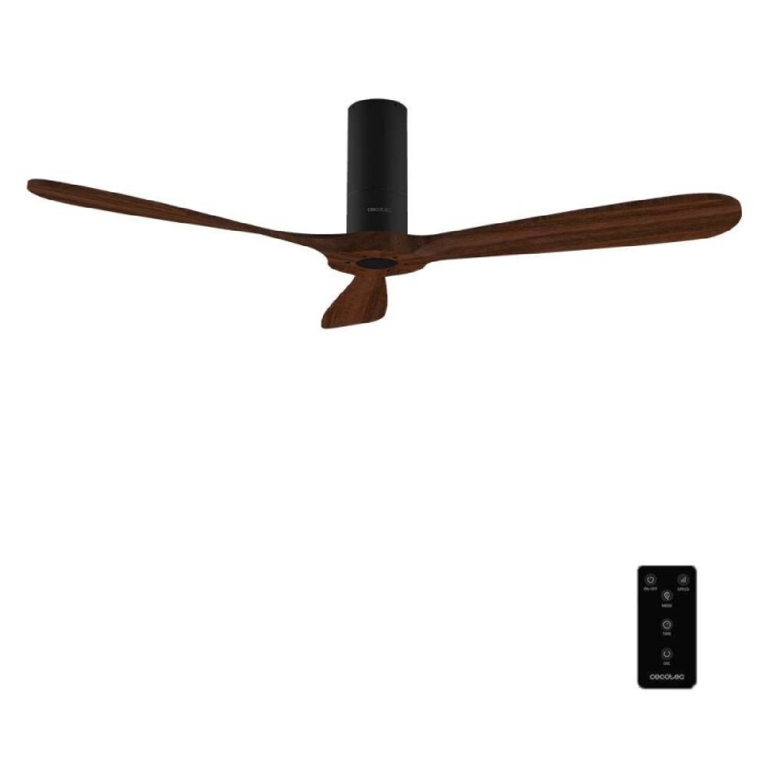 Cecotec Ventilador de Techo con Mando a Distancia de 52"  5400 Classic Black&DarkWood. Motor DC 40W, 3 Aspas