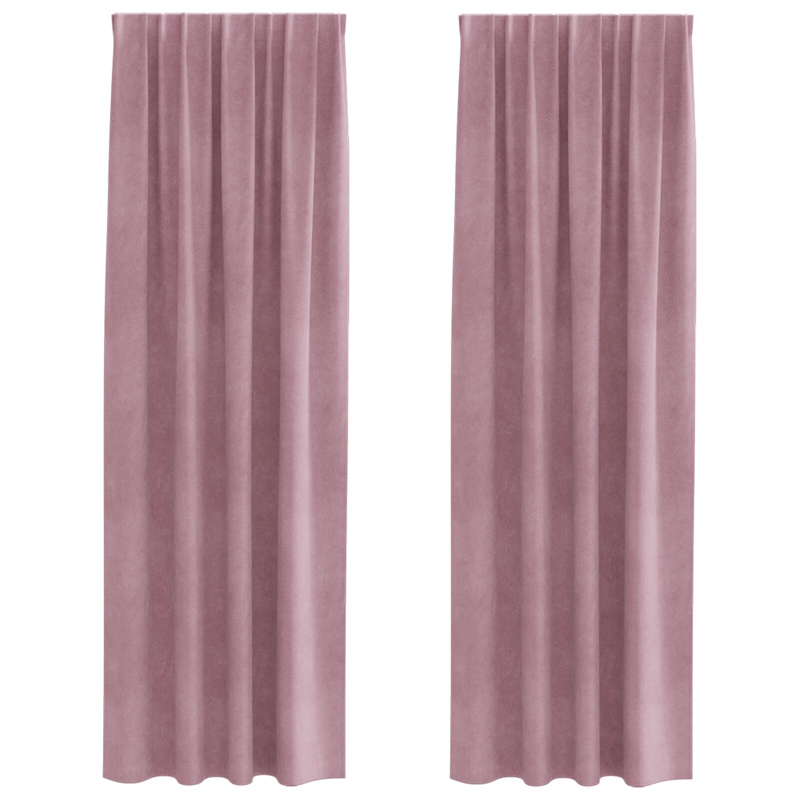 Cortinas Blackout de vidaXL con cinta superior 2 pcs de terciopelo rosa oscuro