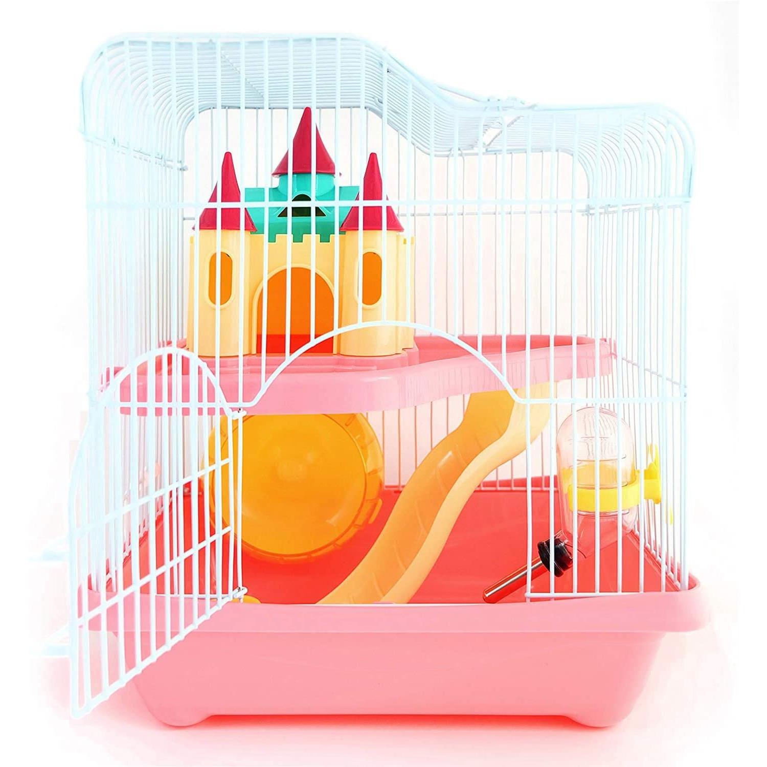 Jaula Hámster Chalé para Hámster con Escalera Túnel y Casa Especial 28 * 21 * 31 cm BPS-1340