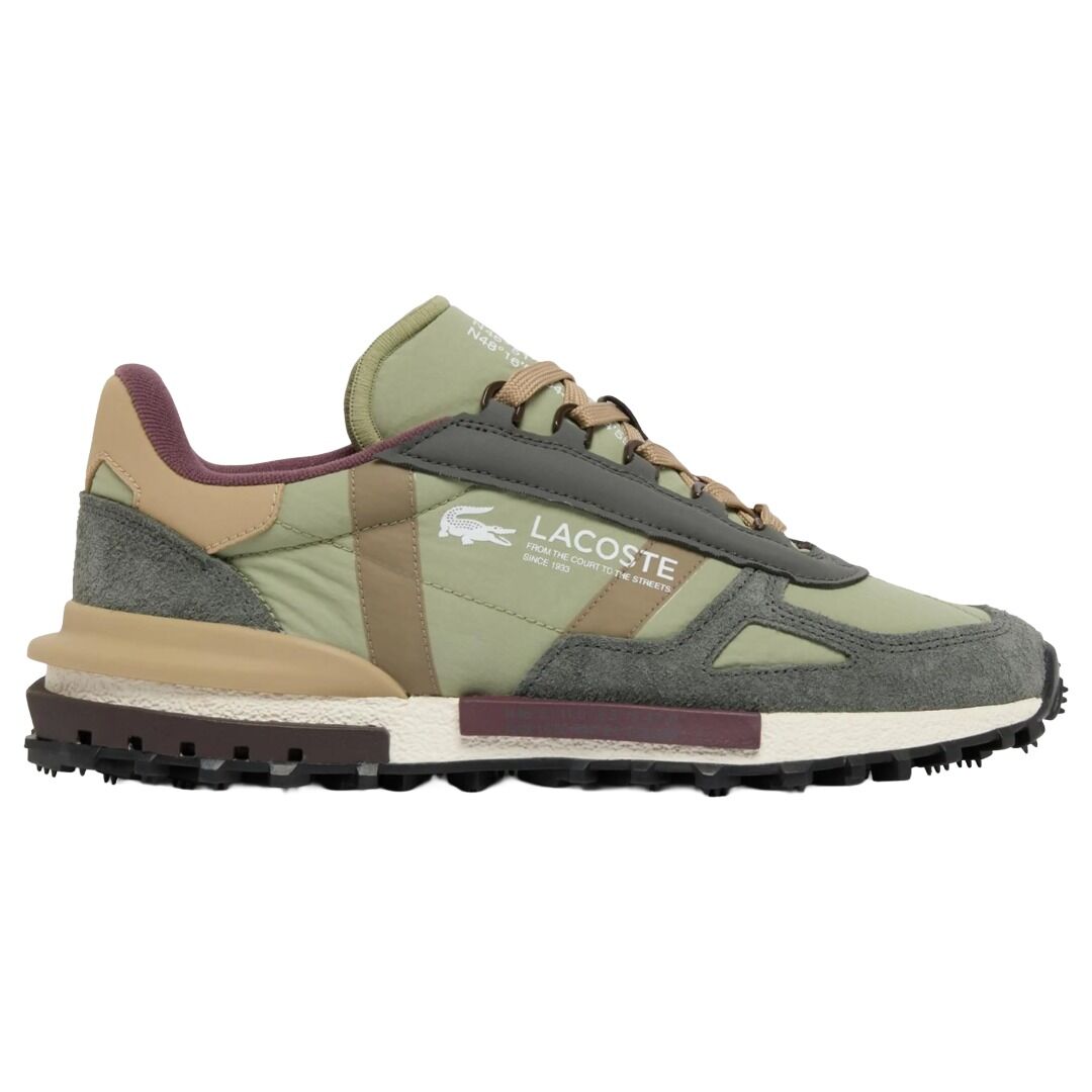 Zapatillas Verdes Lacoste Elite Active Dark Grey Light Khaki de Estilo Retro