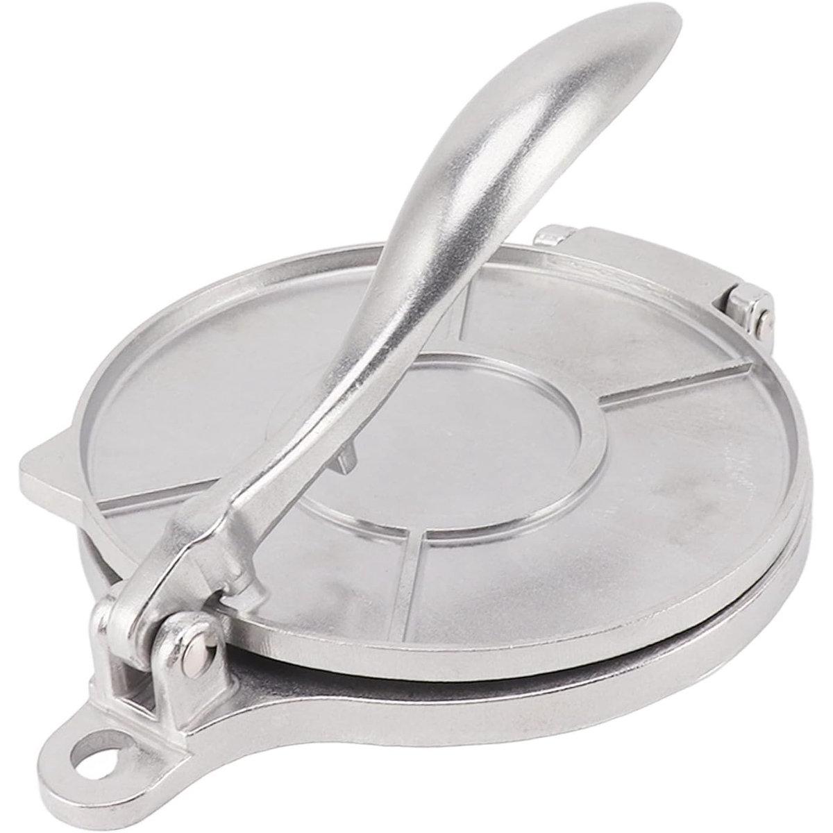 Prensa para tortillas - Sartén para tortillas - Máquina para hacer tortillas - Ø16 cm - Plateada - Aluminio - Para tacos