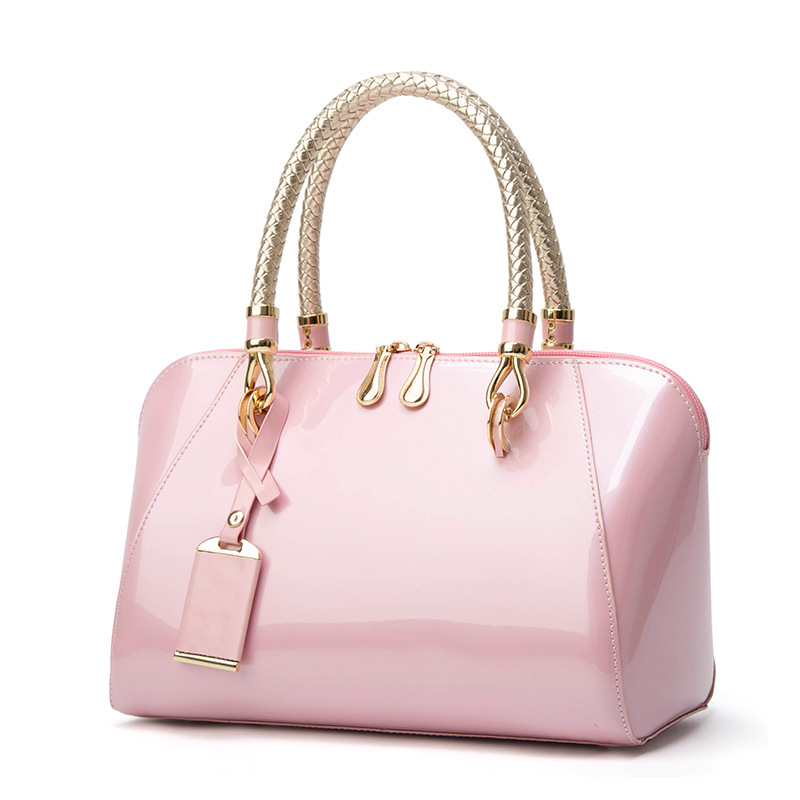 Elegante bolso bandolera/de hombro, bolso de mano de charol para mujer, billetera para mujer