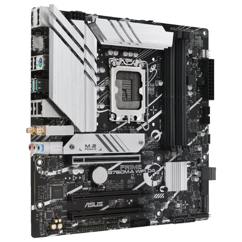 Asus prime b760m-a wifi d4 placa base intel lga1700 4x ddr4 - hdmi, m.2, pcie4.0, 4x sata iii, usb 3.2, microatx