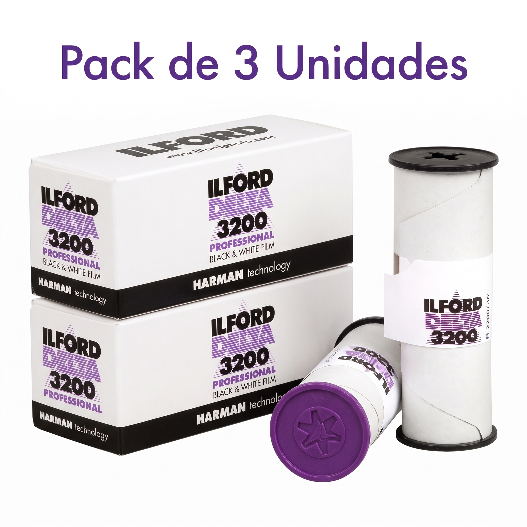 Ilford Delta 3200/36º 120mm Película formato medio Blanco y Negro CAT 1921535