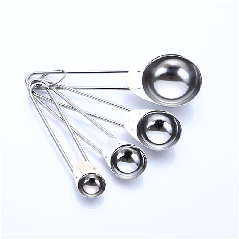 CA Cuchara medidora de acero inoxidable - Cuchara medidora de cocina - Herramienta de medición para cocinar - Ingredientes secos y líquidos
