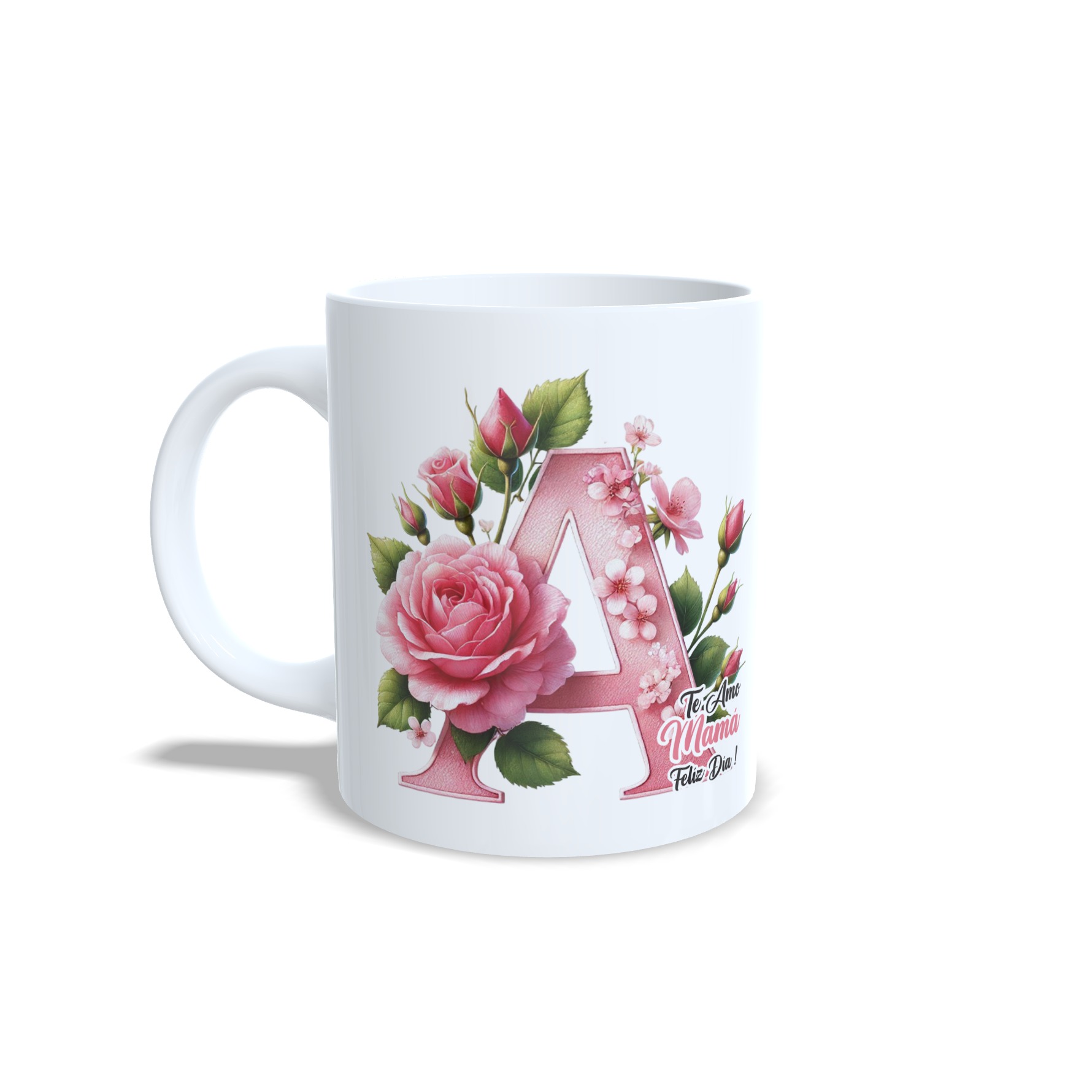 Taza Personalizada Día de la Madre Inicial | Regalo Mamá Original Cerámica Te Amo Mamá 325ml. Conecta+y+compra