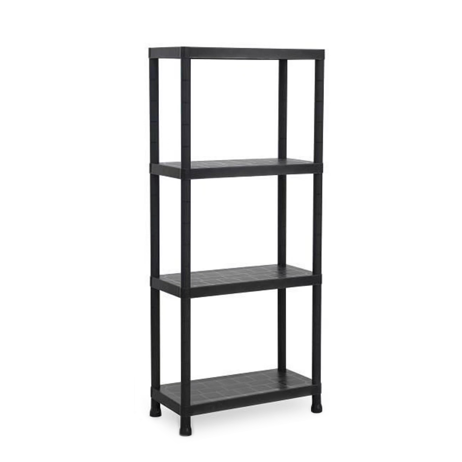 Estantería 4 Baldas de Plástico Beige o Negro, Polipropileno PP, 140x60x30 cm, para Garaje, Cocina, Despensa, Terraza, Oficina y Trastero
