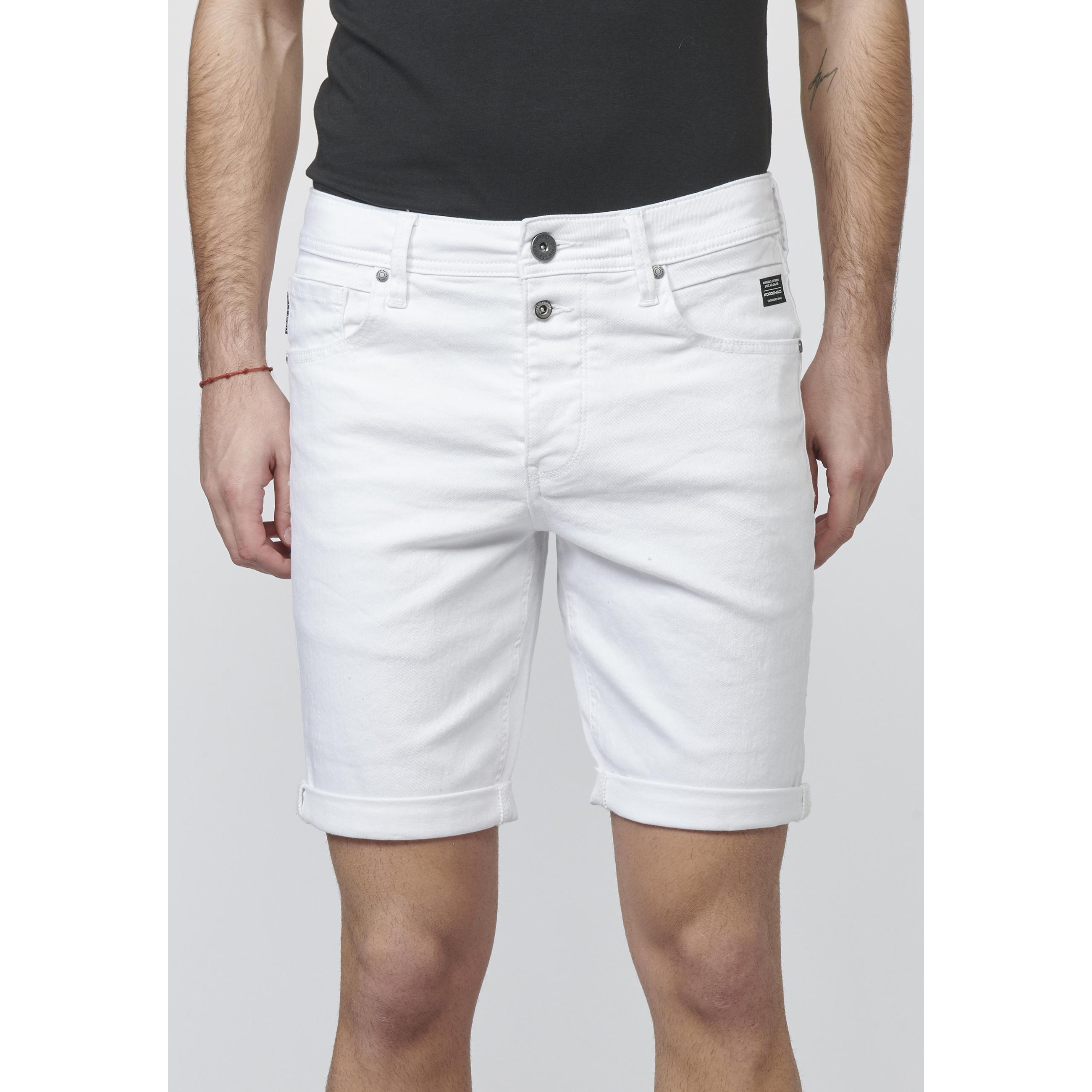 Koroshi - Short hombre tapered de algodón con elastano y cadena extraíble para cartera, diseño urbano 2211PS03