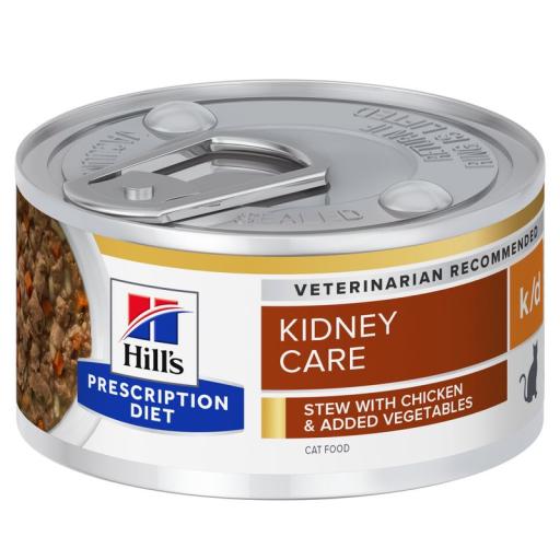 Hill's Comida Húmeda Prescription Diet k/d en Estofado para Enfermedades Renales en Gatos - 82 GR