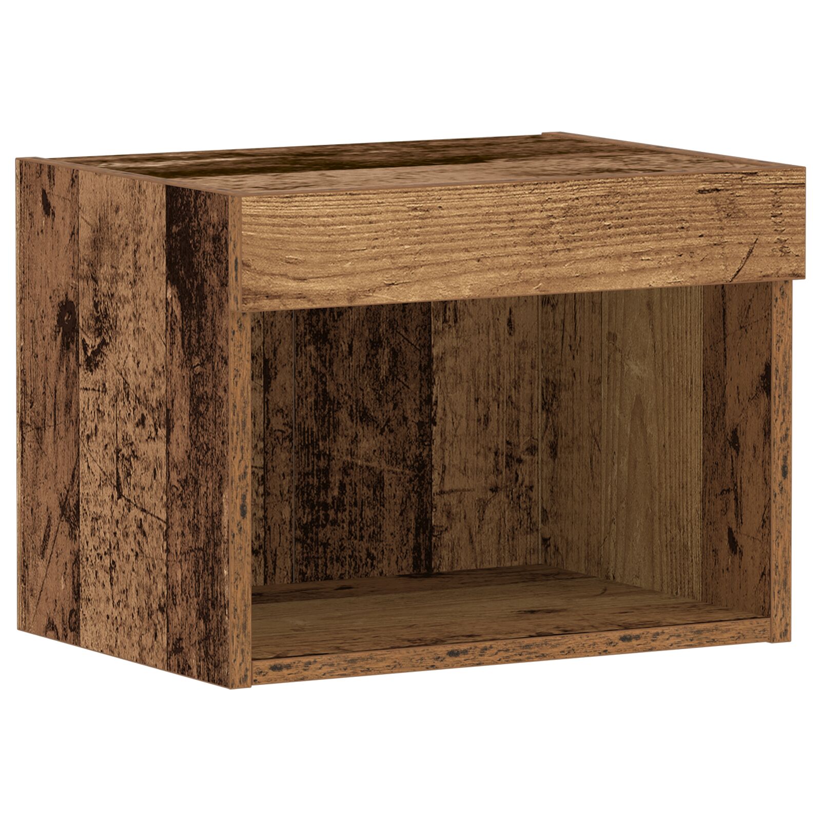 Armario de pared vidaXL con luces LED Madera Vieja 40x30x30 cm