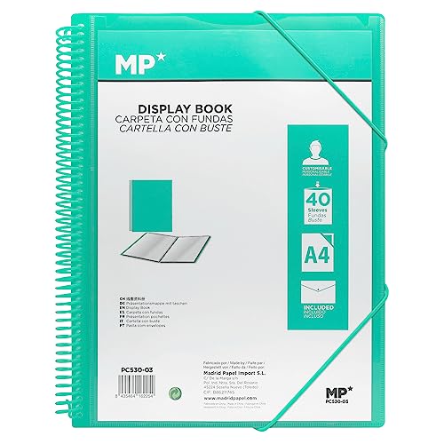 C.A | Carpeta A4 con Anillas y de 20 - 80 Fundas | Clasificador de Documentos Transparente | Ideal Oficina, Estudio y Escuela