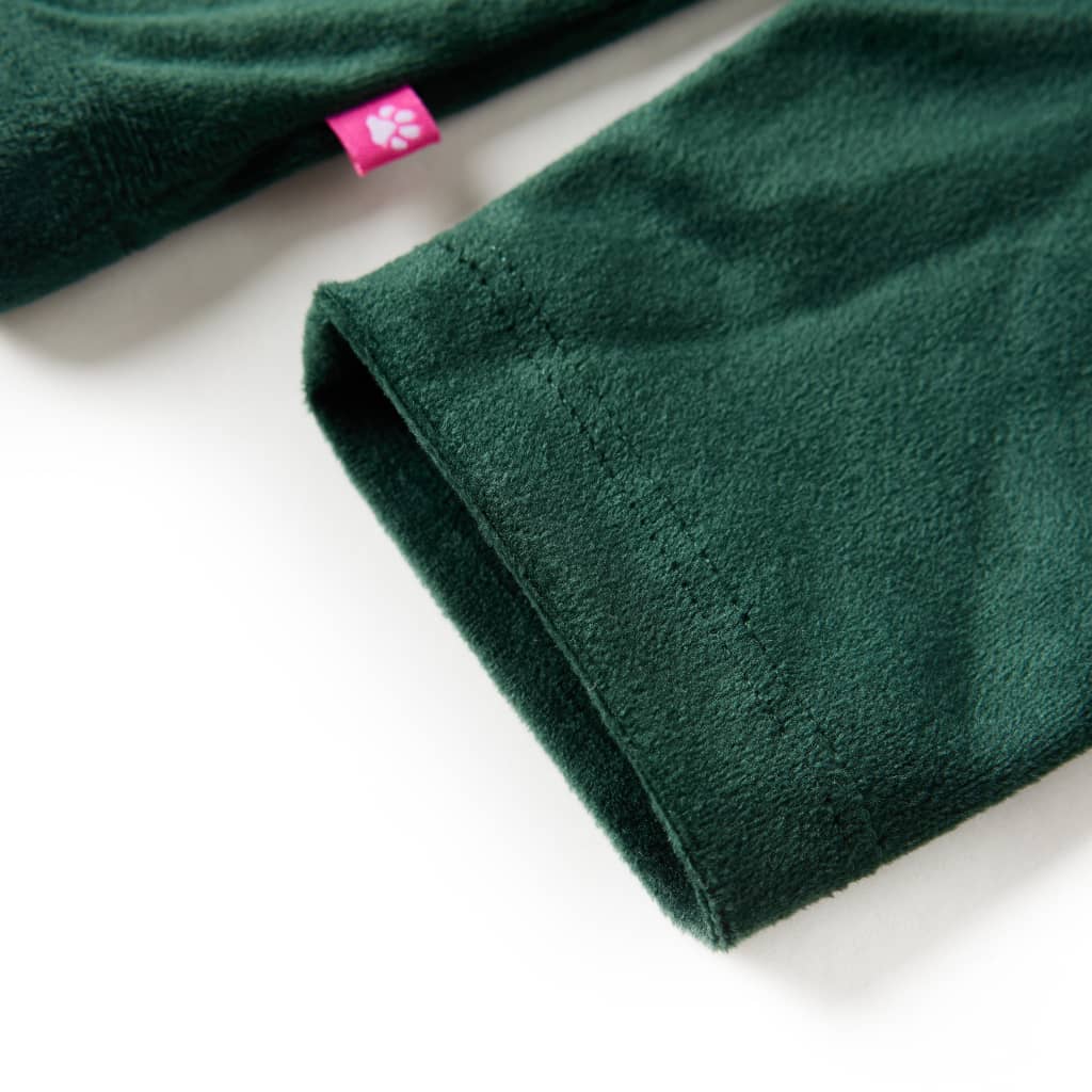 Blusa de Niña con Volantes Camisa de Manga Larga Escote Redondo Verde Oscuro