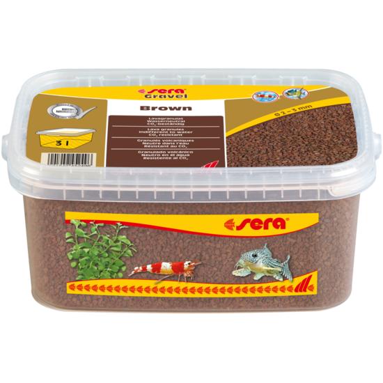 Sera Gravel Brown Lava - Gravilla Marron Natural (Ø 2 - 3 mm) para Acuarios de Agua Dulce o Salada