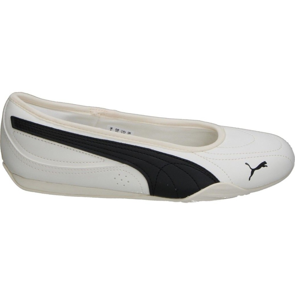 PUMA | Bailarinas Puma Catch Soleil para Mujer – Zapatillas en Color Blanco con Detalles en Negro – Manoletina sin Cierre – Slip On – Estilosas – Cómodas y Versátiles – Moda – Modelo 404642-01