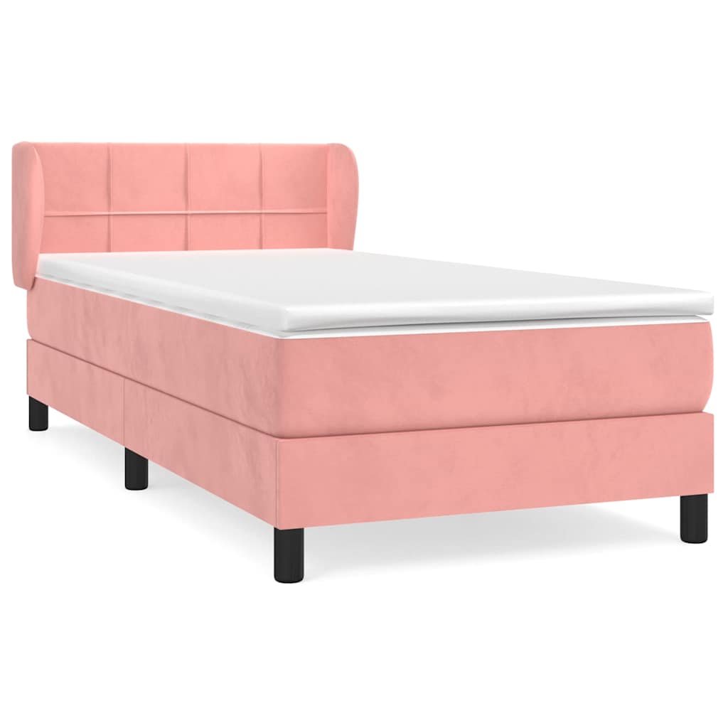 vidaXL Cama box spring con colchón terciopelo  100x200 cm Multicolor