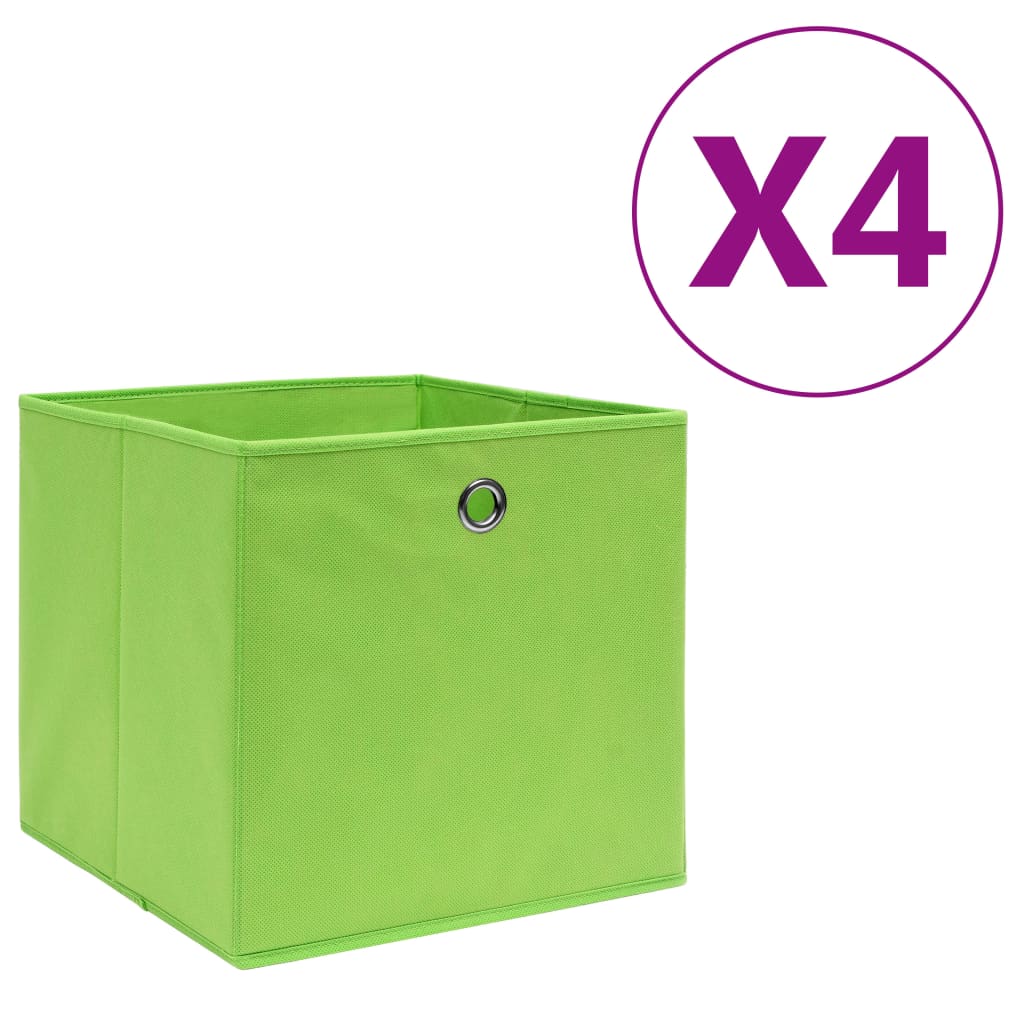 vidaXL Cajas de almacenaje 4 uds tela no tejida 28x28x28 cm Multicolor