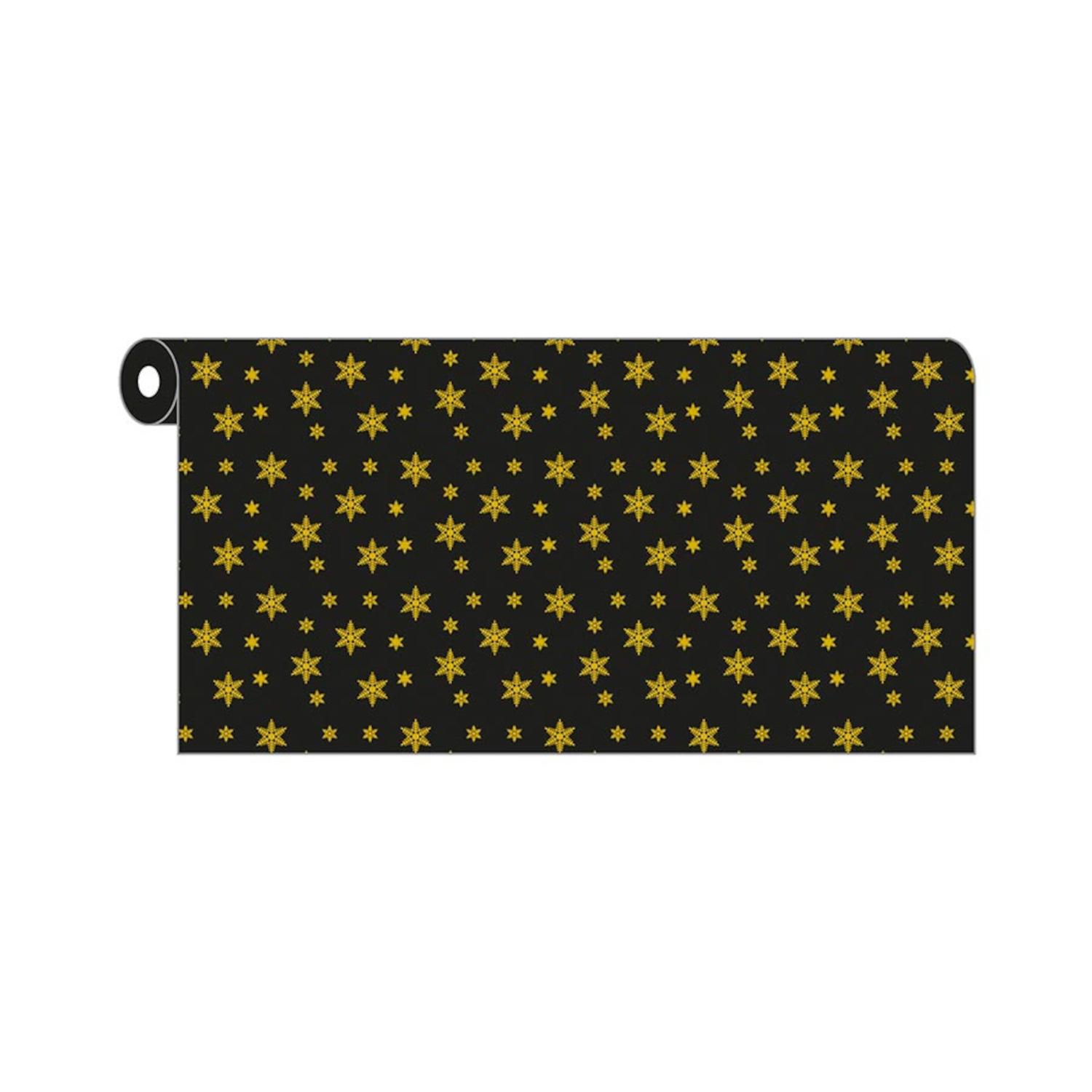 Rollo Mantel Novotex Negro1,2x50m 37gr. Decorado estrellas navidad