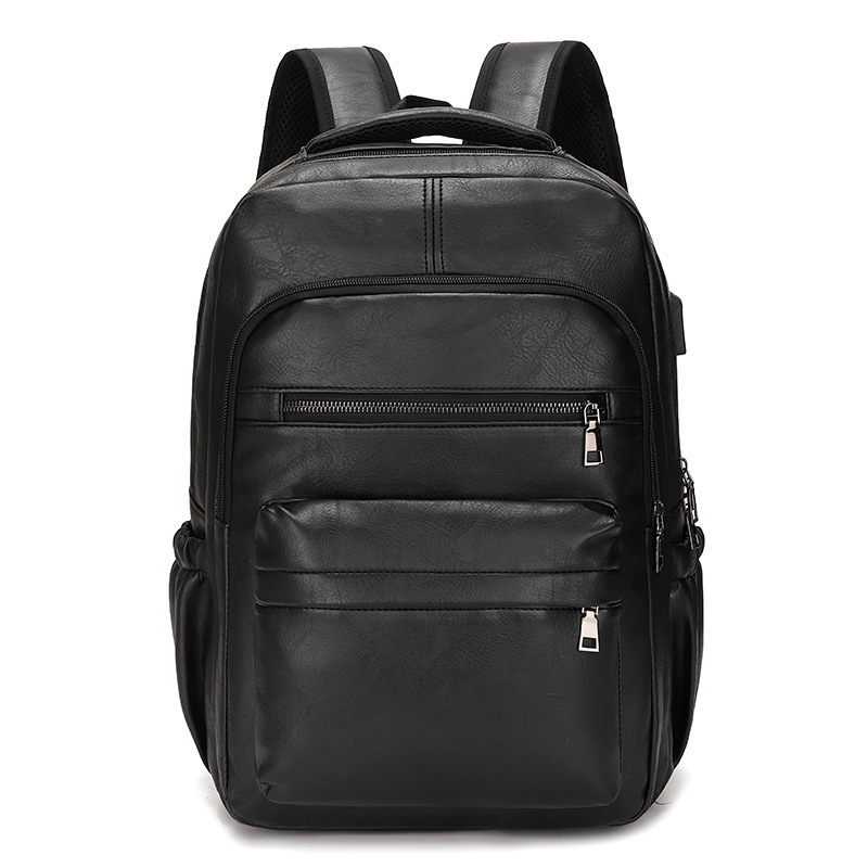 Mochila De Cuero PU with Carga USB para hombre, Morral grande para Orden portátil, mochila Escolar para adolescentes y niños, alta calidad