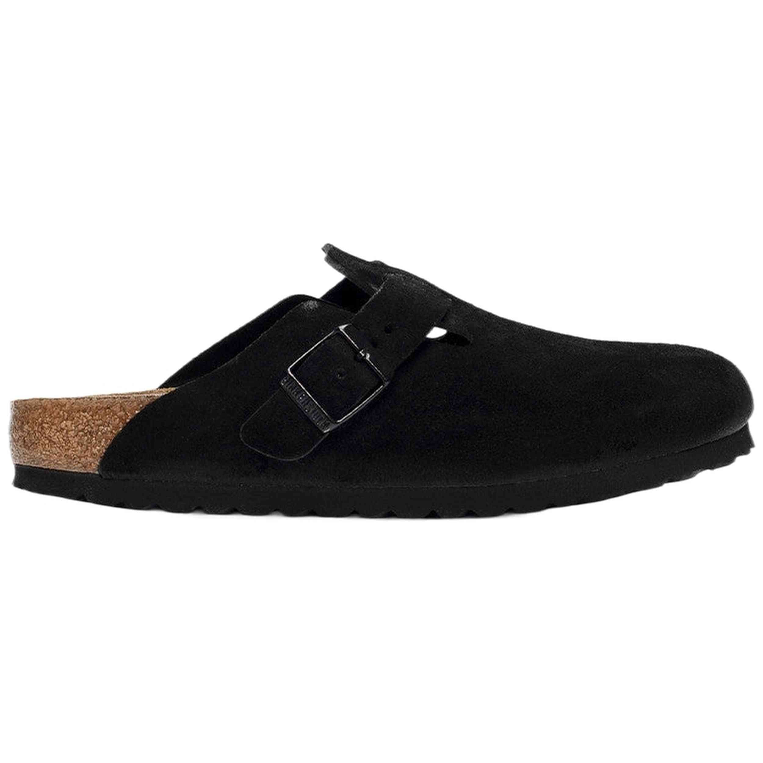 Zuecos Birkenstock modelo Boston Soft Footbed para hombre y mujer en color Negro