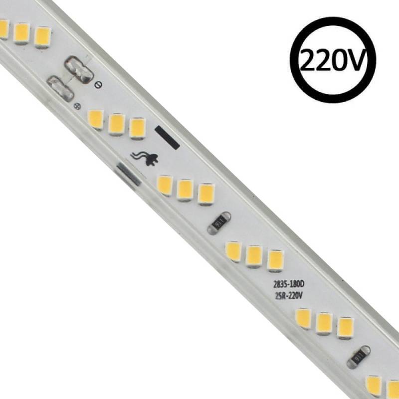 LEDBOX Tira LED 220V SMD2835, 180Led/m, Triac regulable, corte 20cm, carrete 50 metros, Blanco frío, regulable. Tiras LED y Neones, Tiras Led 220V AC