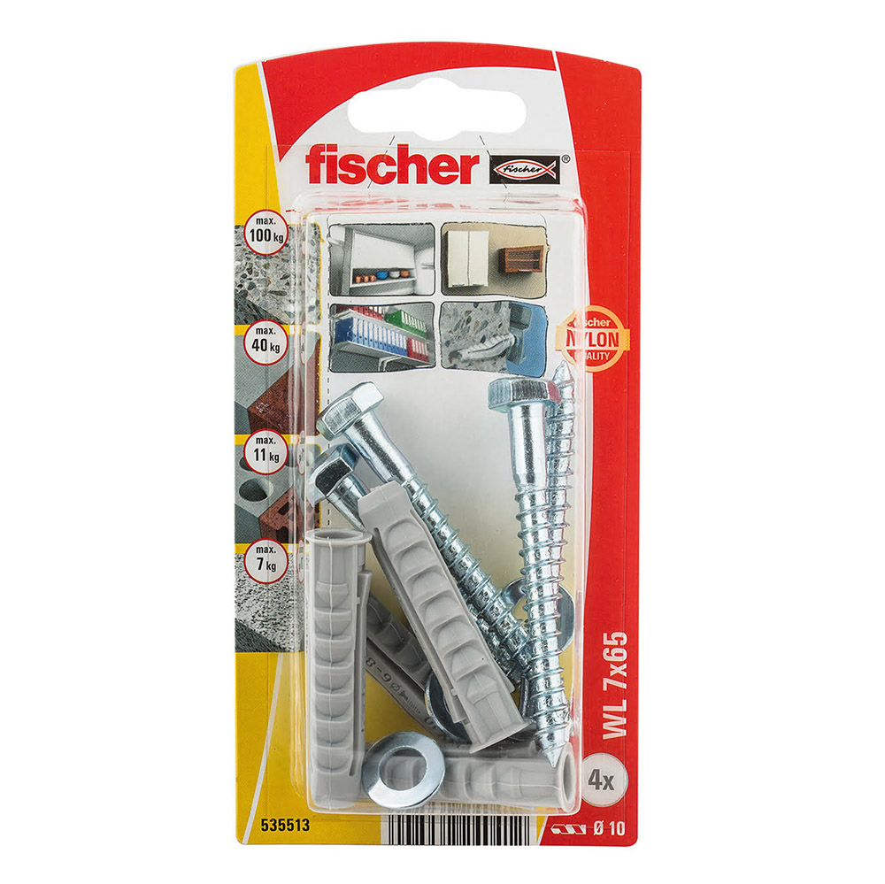 blister taco+tornillo fischer wl 7x60mm k 4 unid. 535513