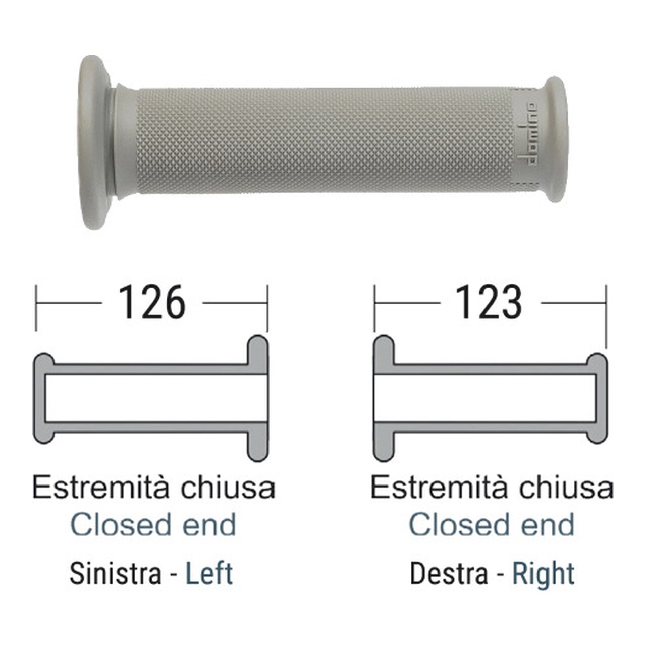 Puños De Moto De Y Trial Cerrados 6280 126/130 Mm Ø22 184161180