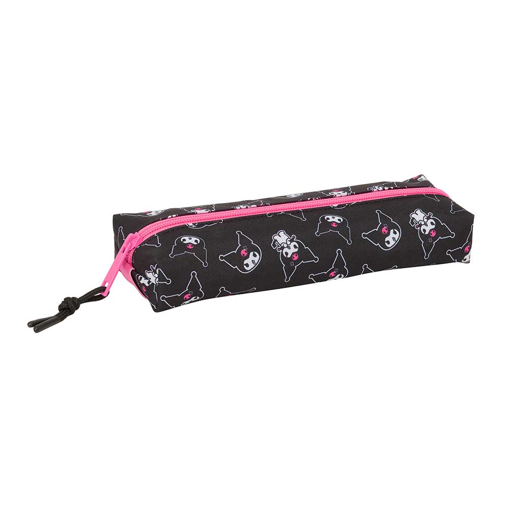 SAFTA | Portatodo Kuromi con Goma Elástica Trasera Estuche Escolar Organizador con 1 Compartimento y Cremallera, para Acoplar a Cuaderno o Carpeta, Vuelta al Cole, Bolsillo Interior Central