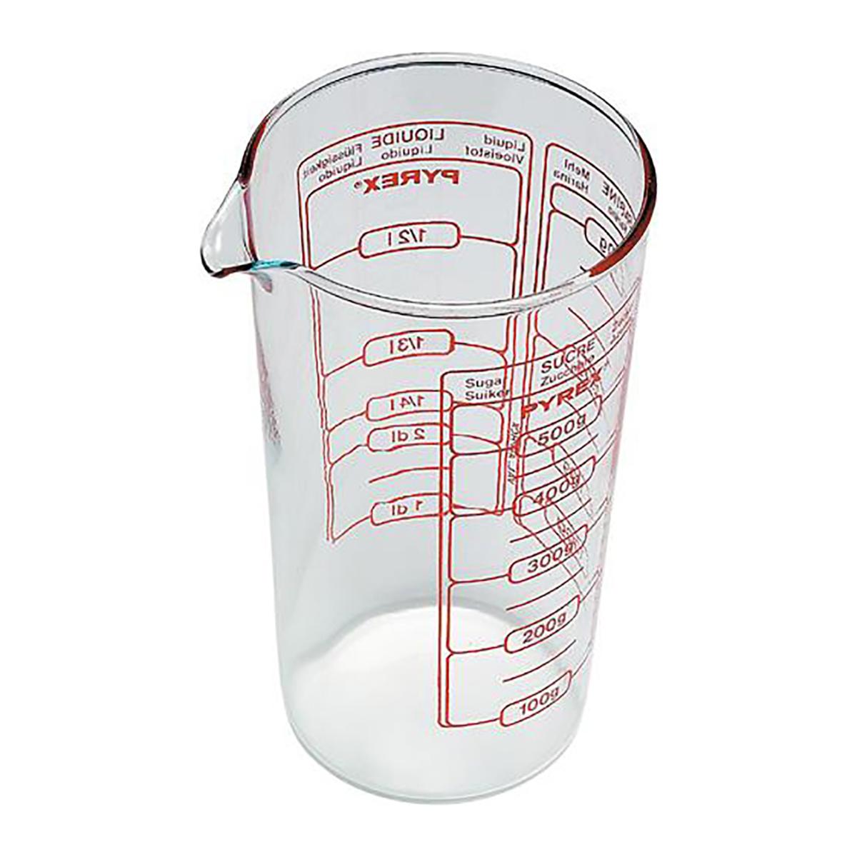 PYREX® COOK&ENJOY Vaso Medidor Vidrio 10x10x17CM Transparente Brillo Fabricado en Francia Resistente a rayaduras