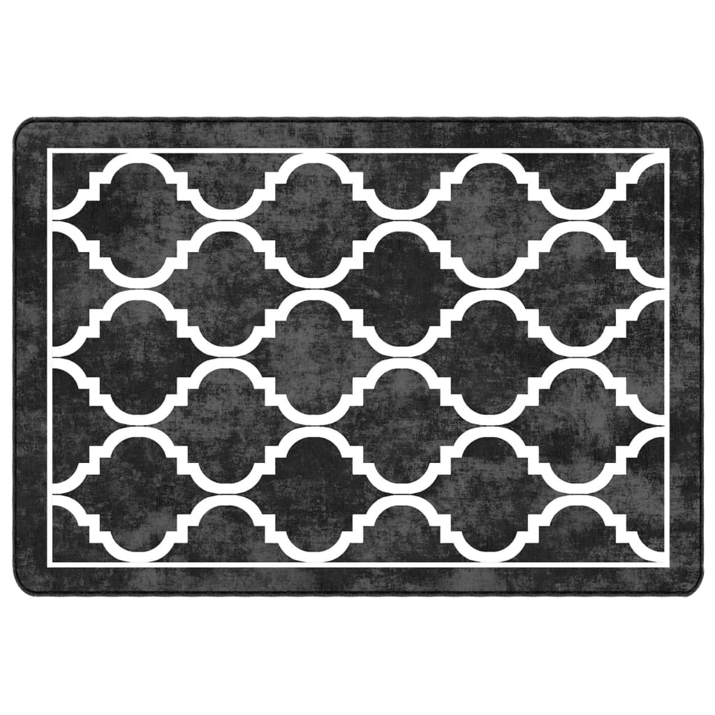 Vidaxl Alfombra Lavable Antideslizante 120x180 Cm Gris y Dorado