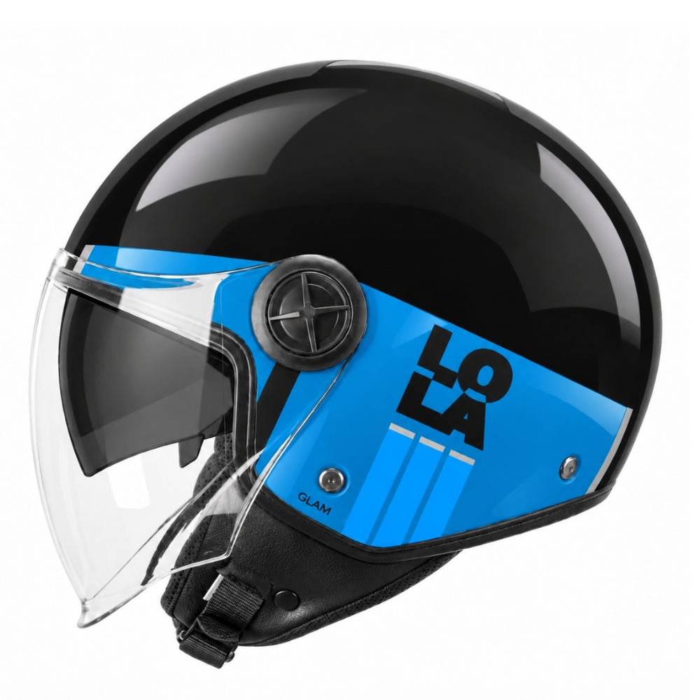 Casco Lola Moto jet glam visor solar incluido ECE 22.06, pantalla preparada para pinlock