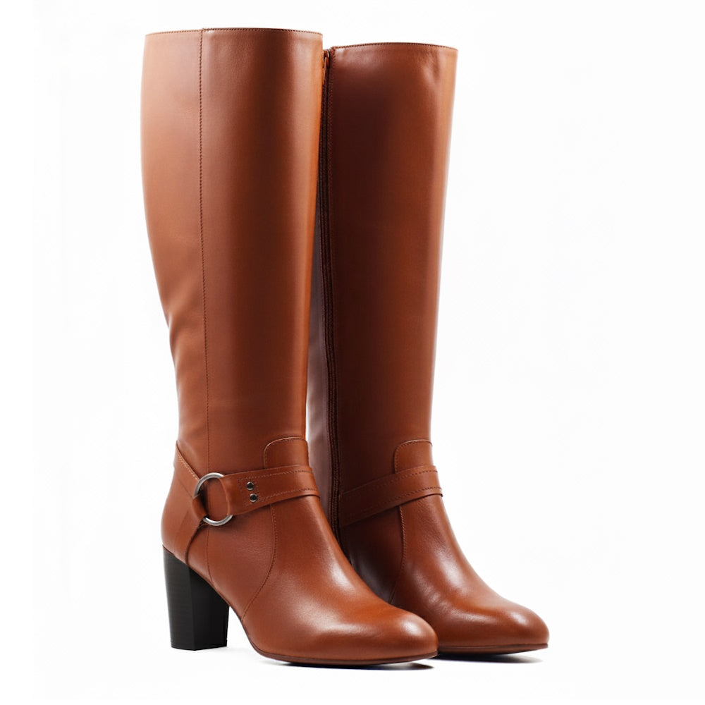 Botín de Piel Napa Cuero Elodie para Mujer, Tacón 45mm, Calidad Artesanal Española, Cierre Cremallera, Disponible Tallas 35-42