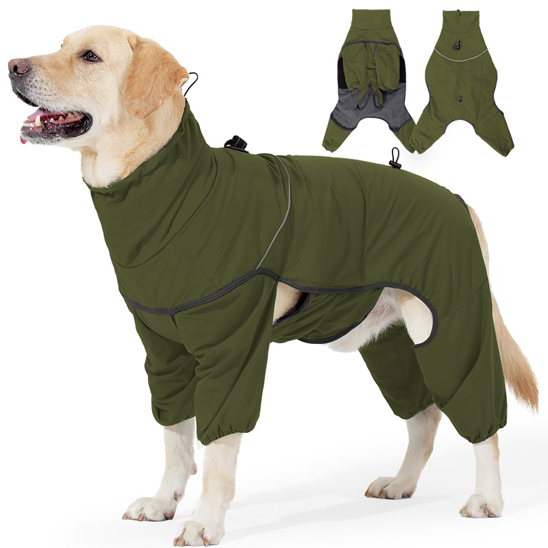 Nueva chaqueta de invierno para perros, de cuatro patas, acolchada y gruesa, cortavientos y antinieve, para razas medianas y grandes.