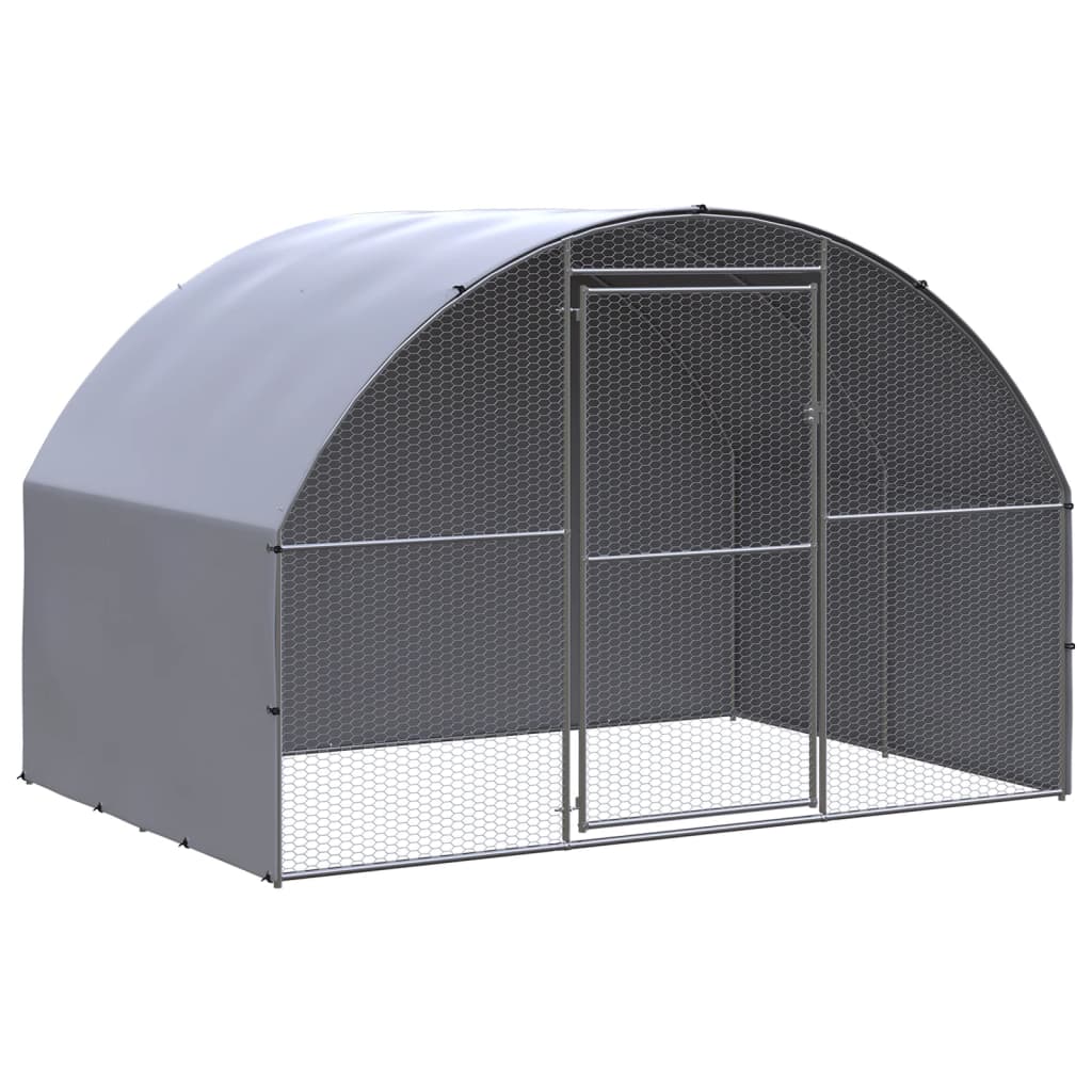 vidaXL Gallinero de Exterior de Acero Galvanizado Jaula Pollos Gallinas Dimensiones 3 x 2 x 2 m, 3 x 4 x 2 m, 3 x 6 x 2 m