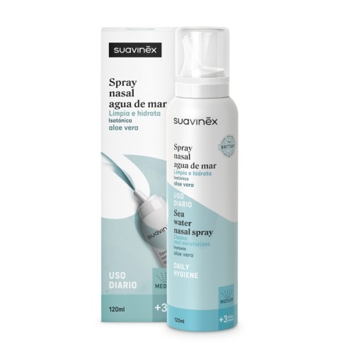 Suavinex Spray Nasal Agua de Mar Isotónica Aloe Vera +3 Años 120 ml