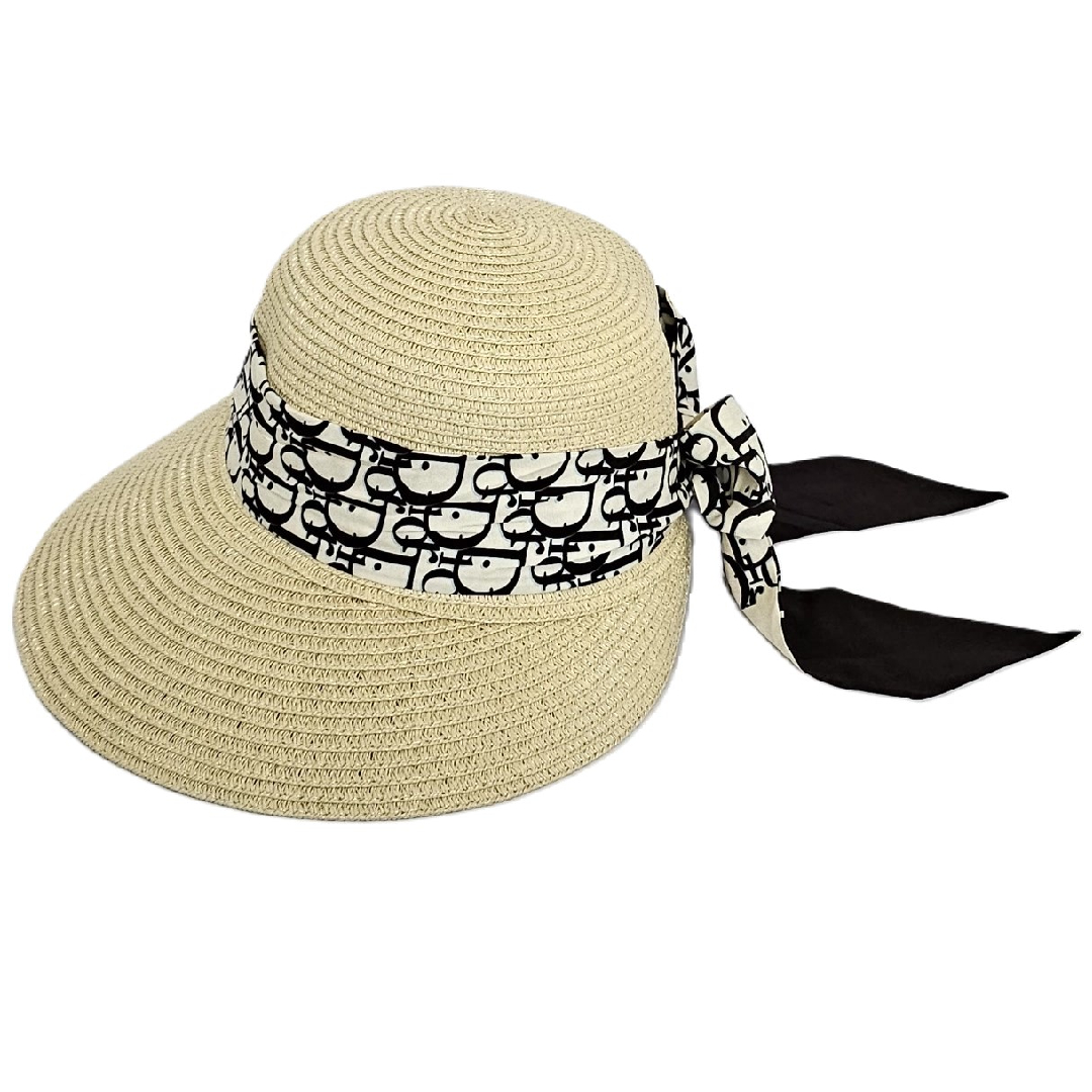 Sombrero de Paja para Mujer, Pamela Ajustable Talla Única Visera ancha para el sol Vacaciones, Playa, Piscina en Verano - Kebedo Moda