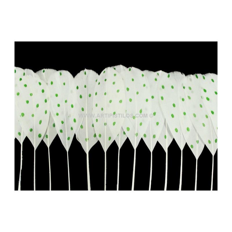 FLECO DE PLUMAS DE PATO CON MOTAS 25 CMS.
