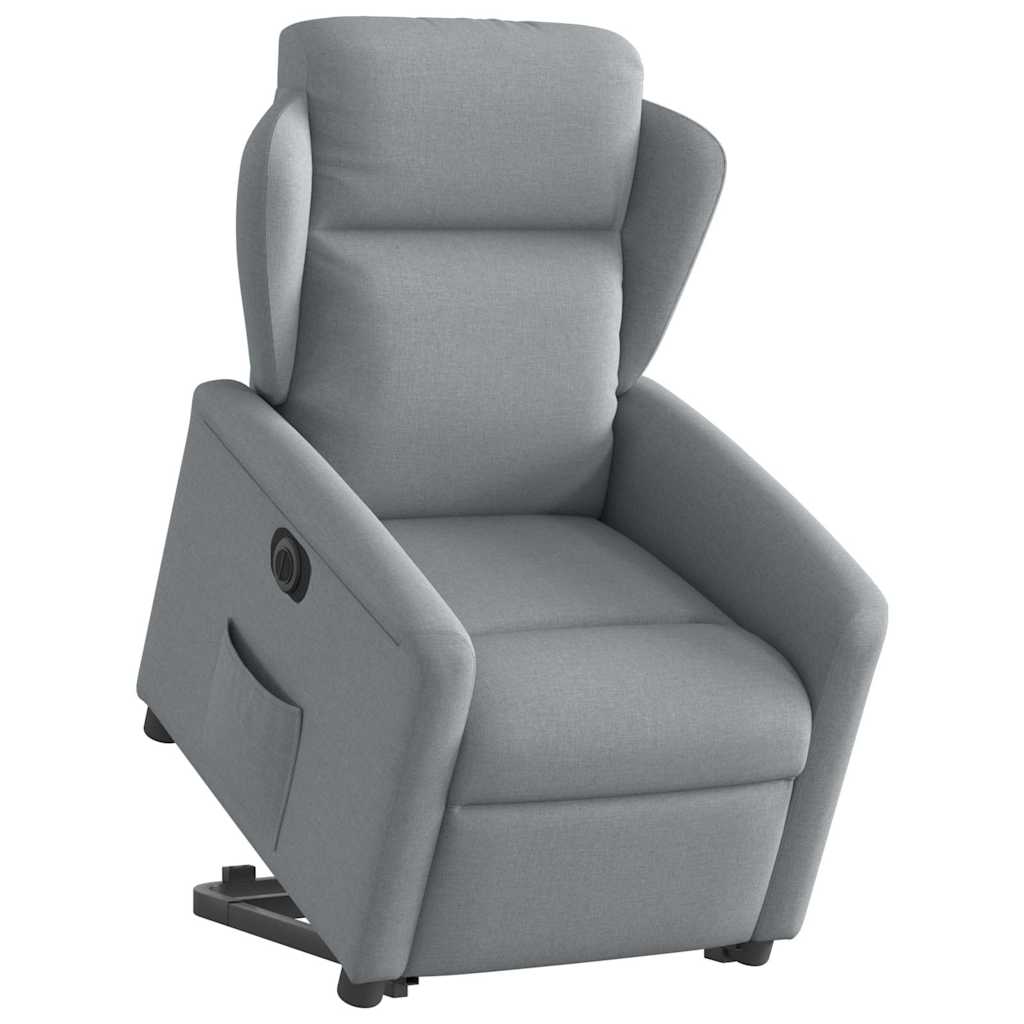 vidaXL Sillón eléctrico reclinable elevable de tela gris claro